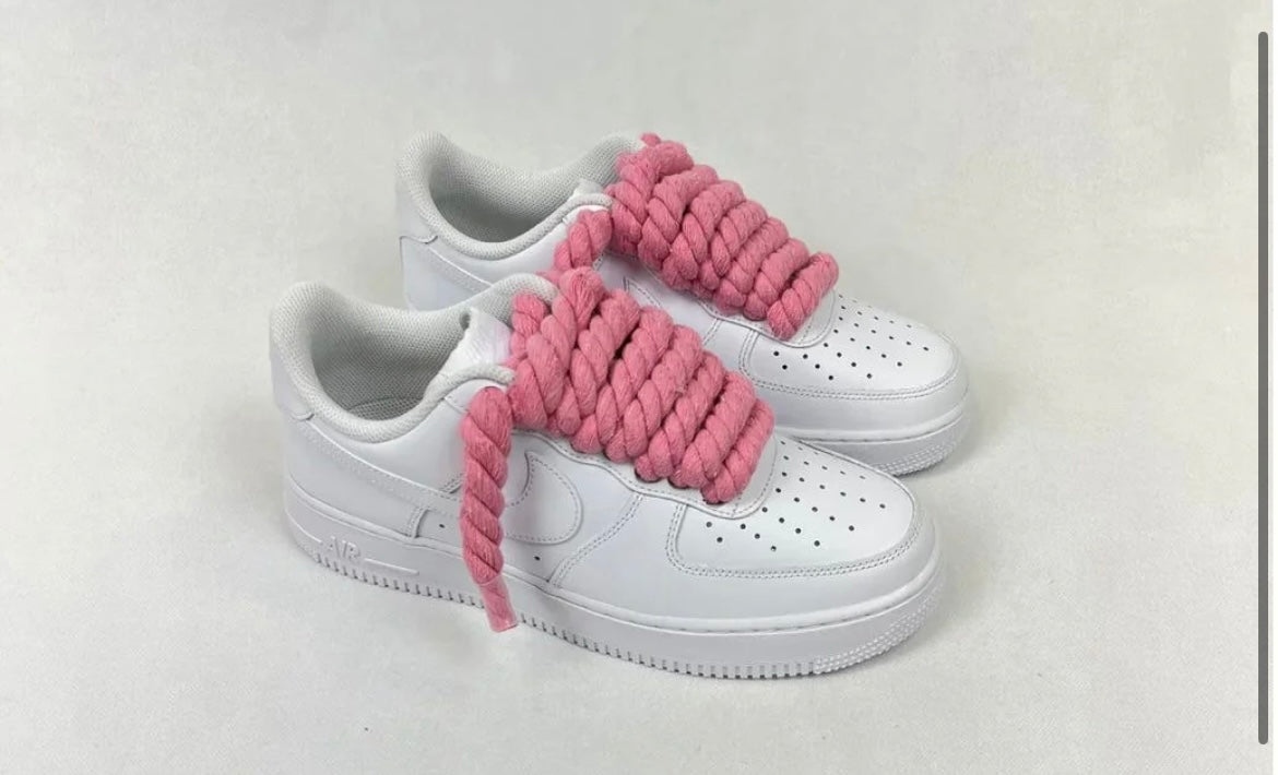 Customised air force one with pink laces
