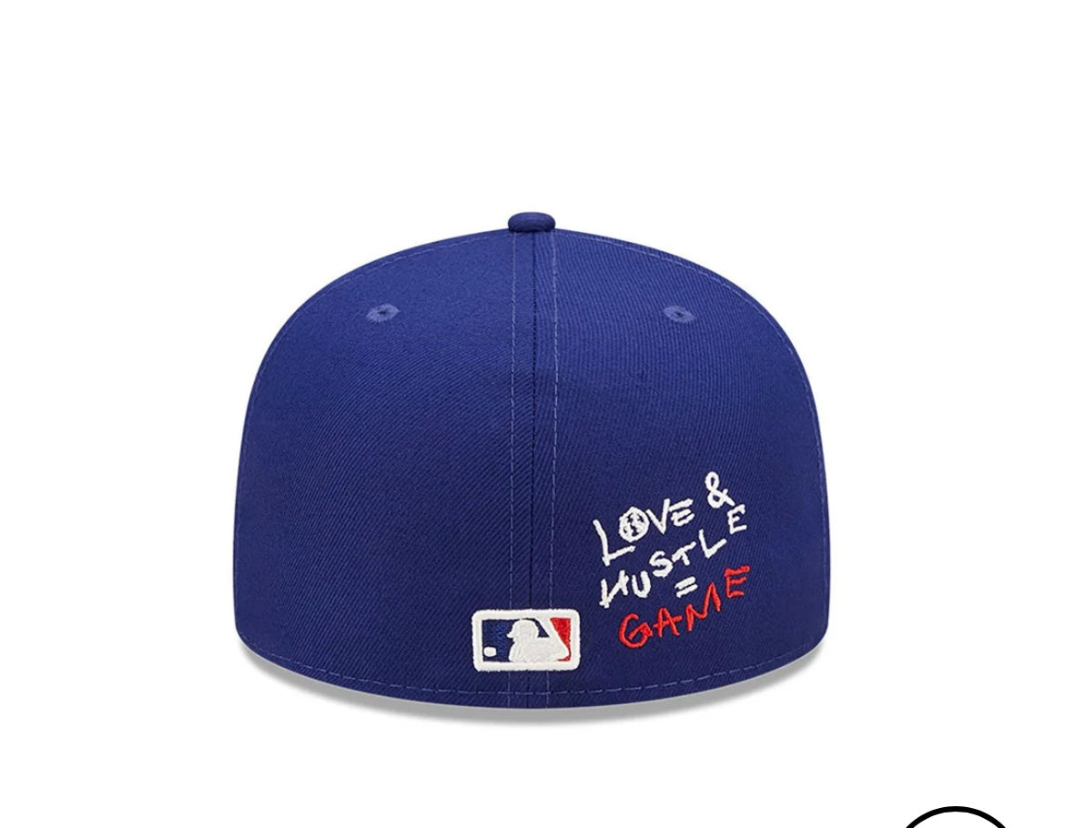 Los angles Dodgers MLB Team heart blue 59 Fitted cap