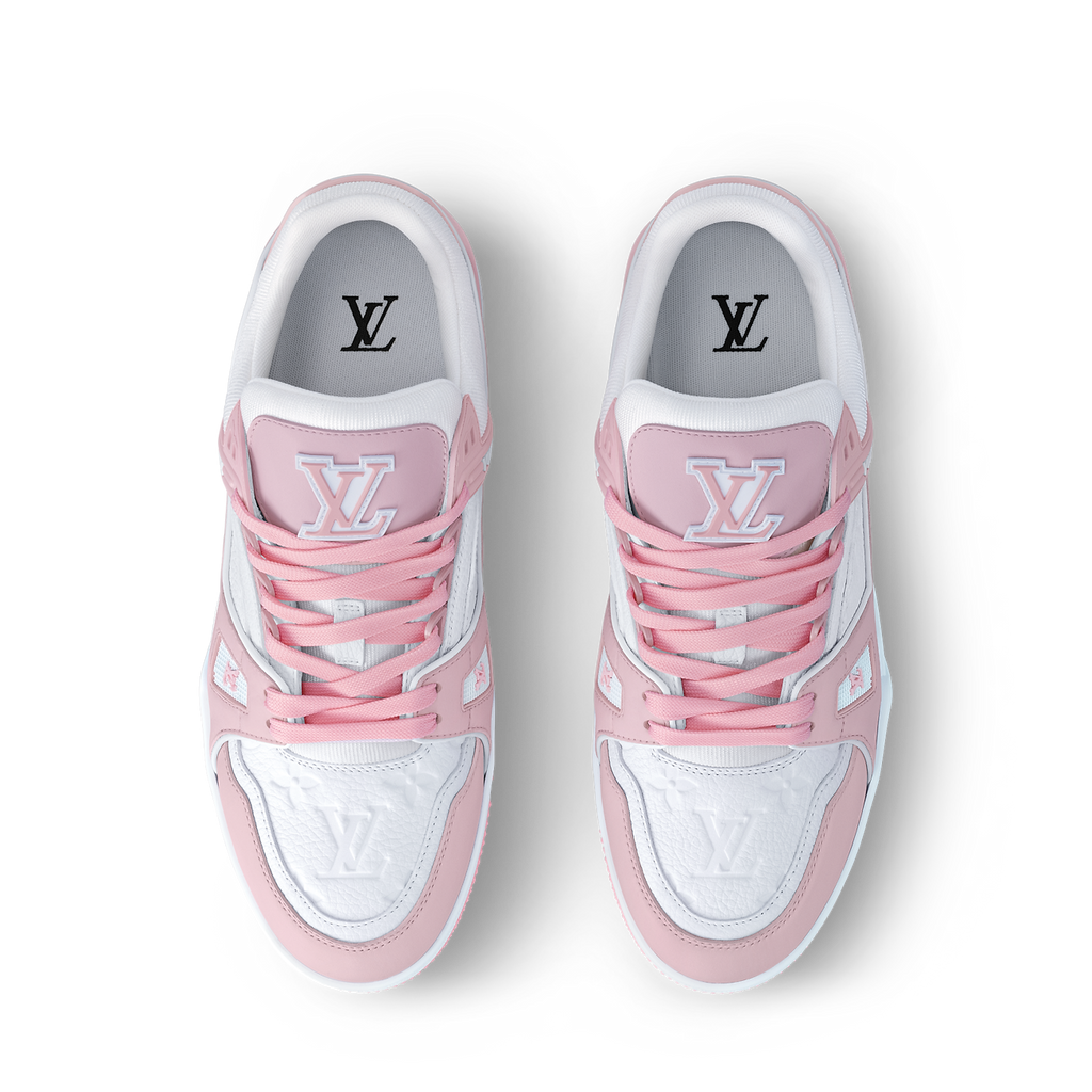 LOUIS VUITTON LV TRAINER WHITE PINK FULLY BOXED