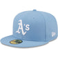 Mens New Era Sky Blue Oakland Athletics Logo White 59FIFTY Fitted Hat