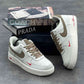Nike Air Force 1 Low " Yohood " White and Brown with Red swooshes