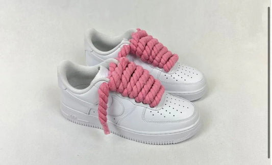 Customised air force one with pink laces