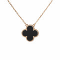Midnight Clover Stainless Steel Necklace – A Statement of Elegance