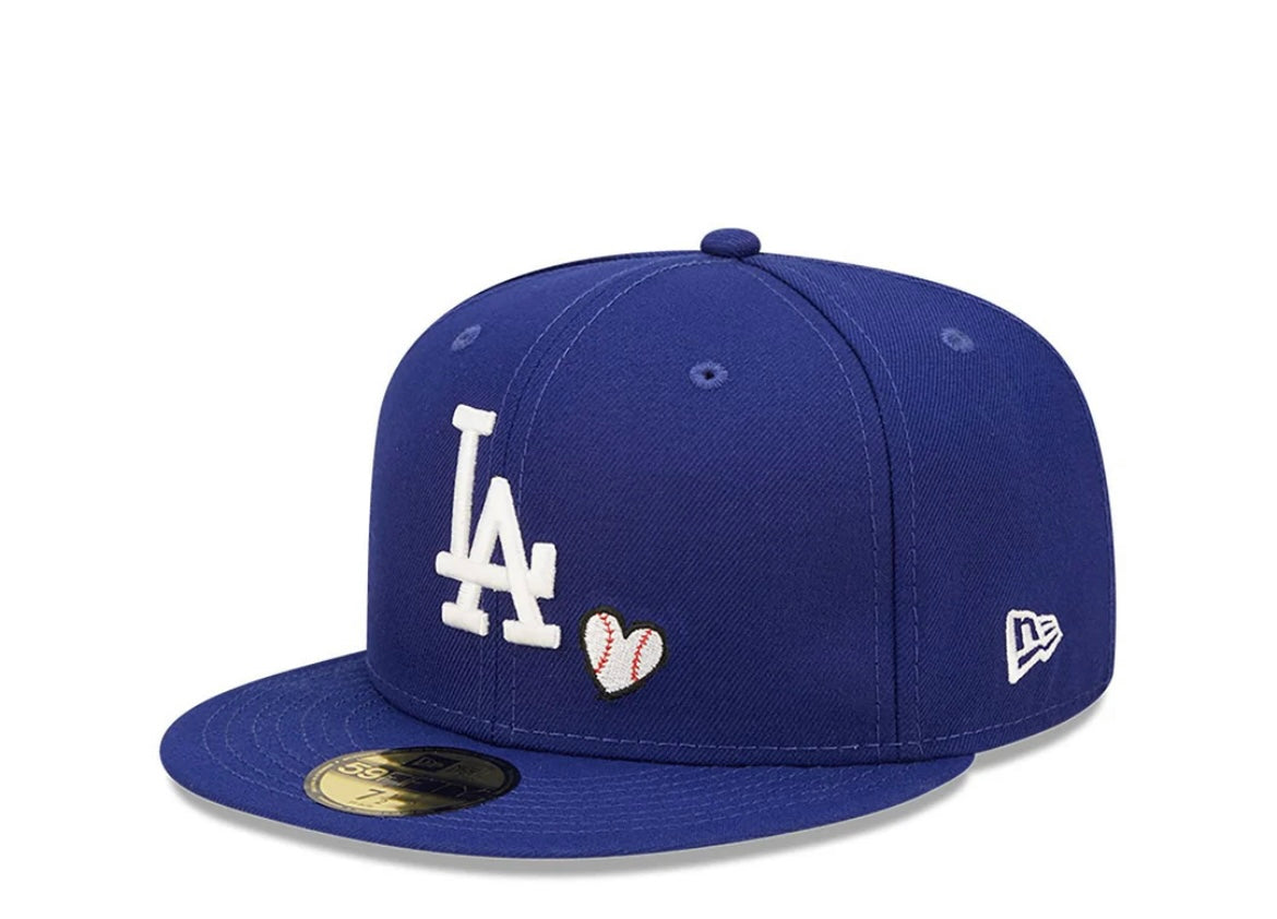 Los angles Dodgers MLB Team heart blue 59 Fitted cap