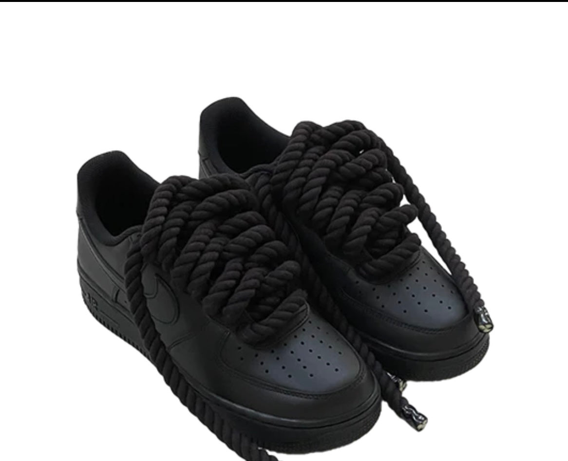 Customised air force one with big laces (black)